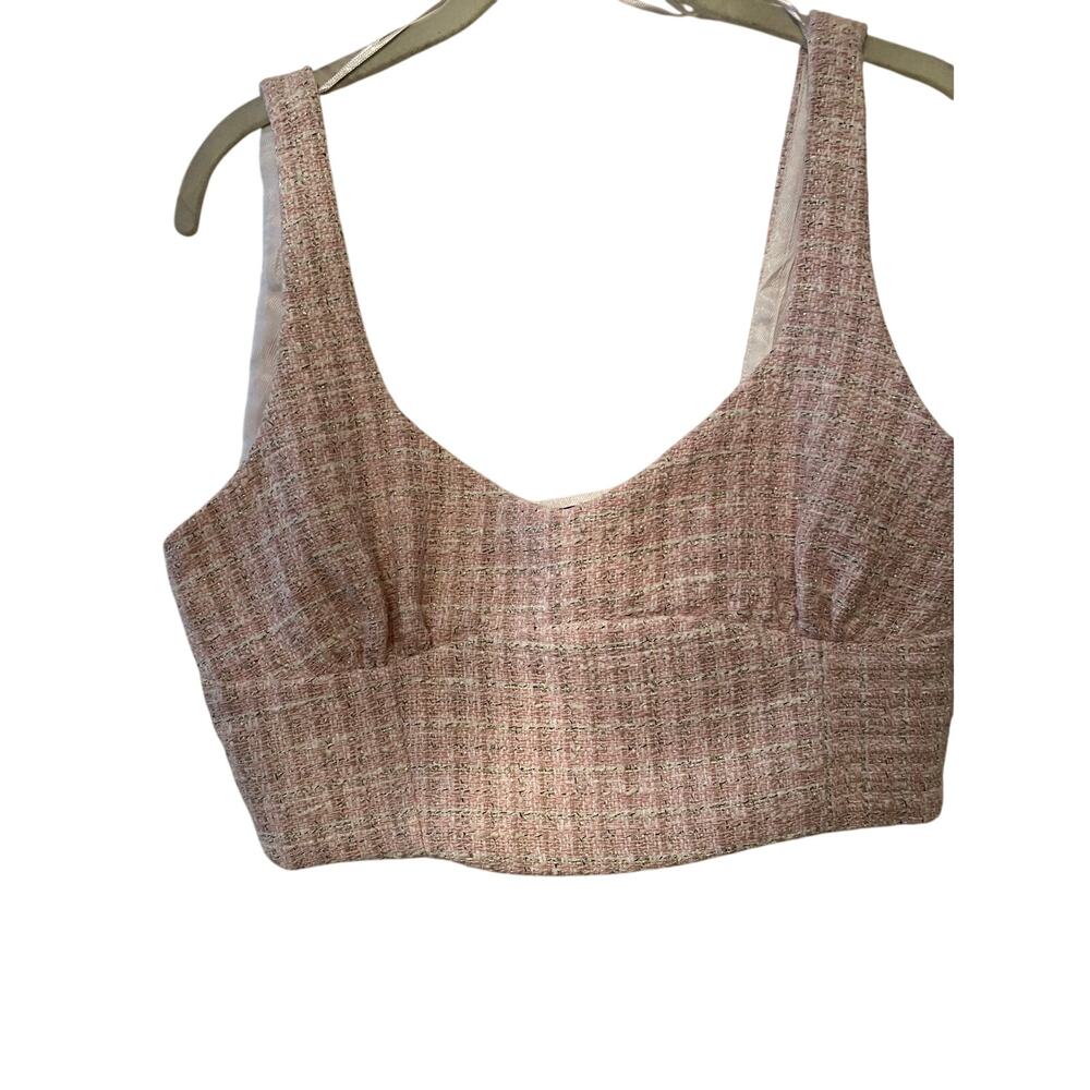 ZARA| PINK PLAID Crop Tank | Size MEDIUM | FALL
